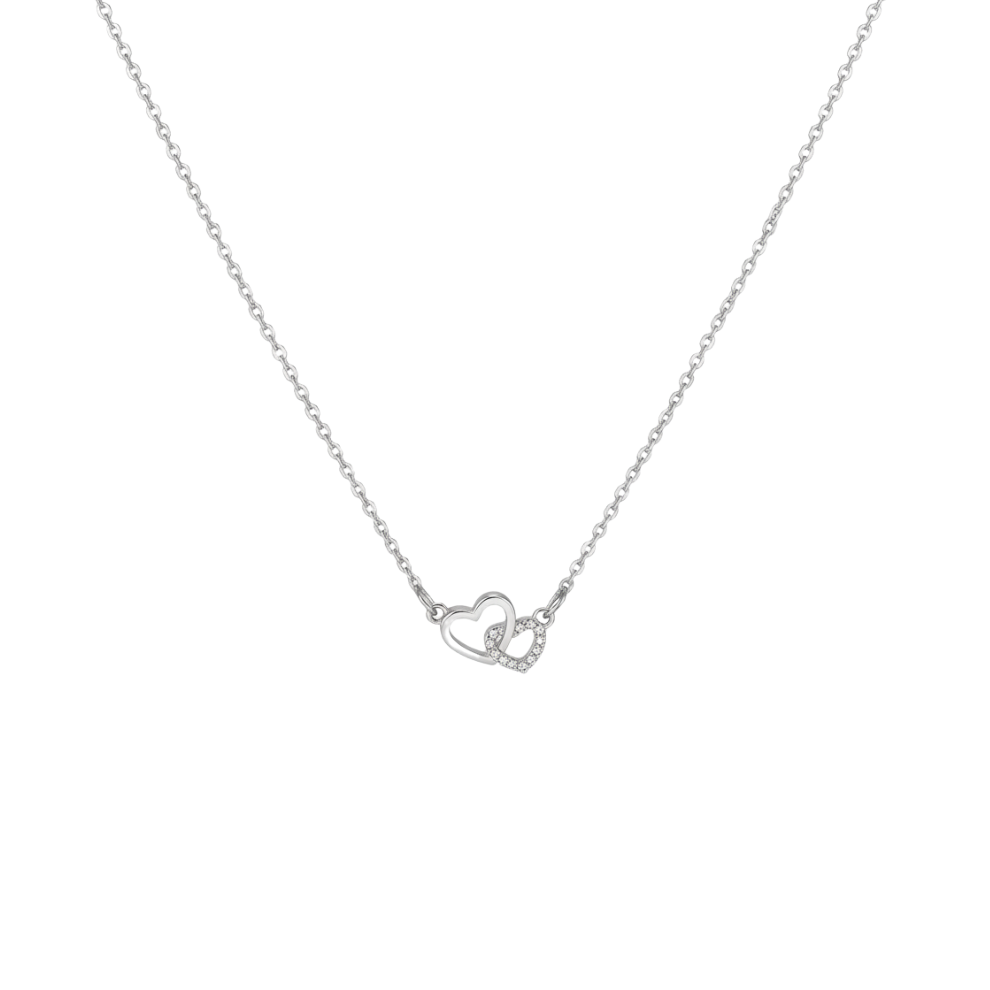 Double Ring Heart Necklace